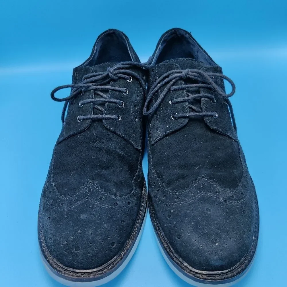 Joseph Abboud Suede Wingtip Brogue Oxford Shoes Men’s Size 11.5 Charcoal Black